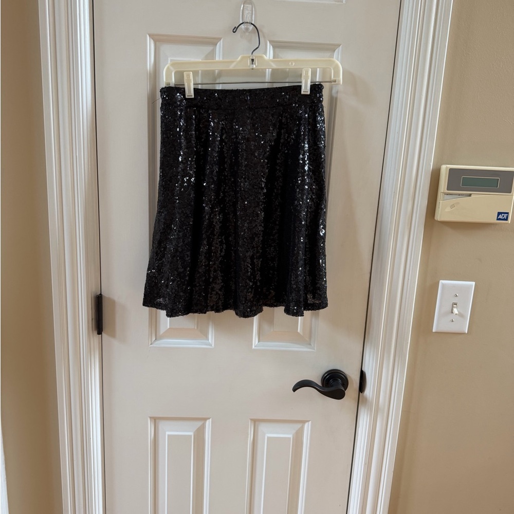 Black Sequin Skirt — Size S